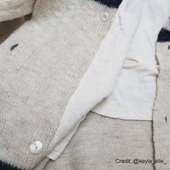 Free People Wool & Linen Earned Stripes Sweater Jacket M - Picture 13 of 13